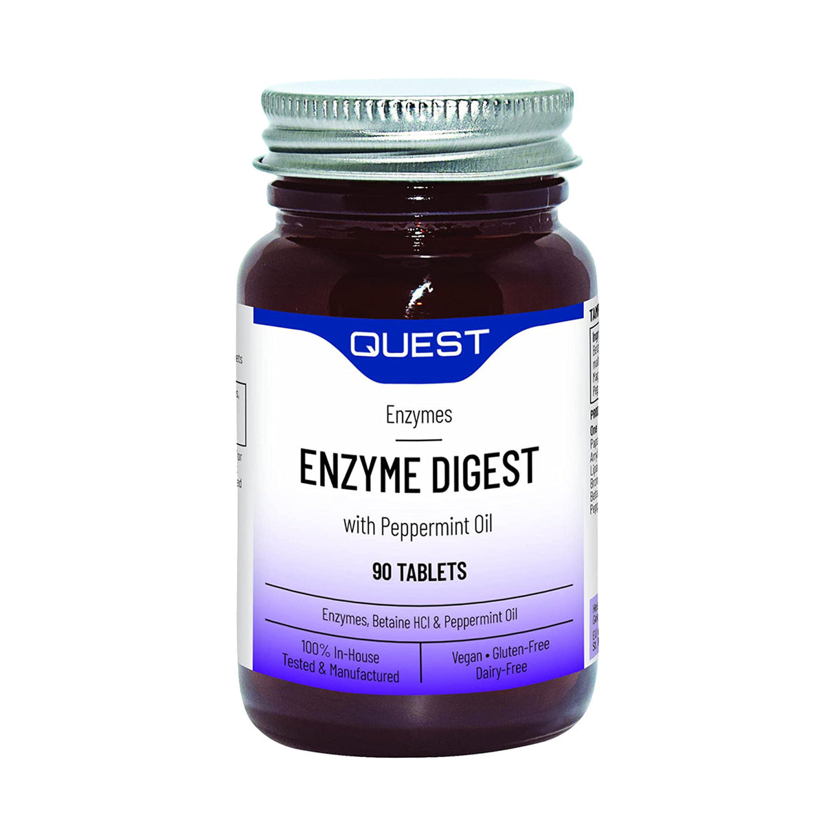 Quest Enzyme Digest tablets with peppermint oil for healthy digestion.