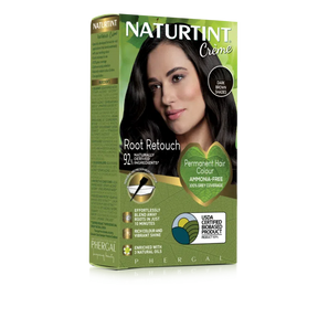 Naturtint Crème dark brown shades permanent root retouch hair color box.
