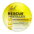 A round yellow package of Bach Rescue Pastilles Soothing Pastilles, 50g, on a plain white background.