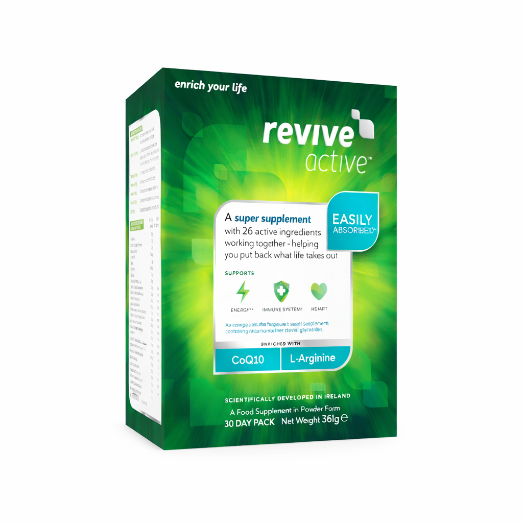 Revive Active Original Berry 30 sachets super supplement for heart health energy and immune support.
