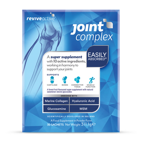 Revive Active Joint Complex marine collagen glucosamine and hyaluronic acid sachets for joint mobility 30 pack.