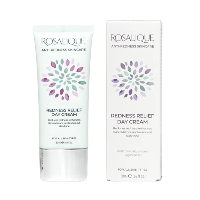 Rosalique Redness Relief Day Cream tube and box.