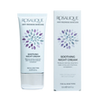 White Rosalique Soothing Night Cream tube and box with purple floral graphic.