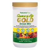 NaturesPlus Source of Life Gold Drink Mix 1.2 lbs multivitamin powder in delicious tropical fruit flavor.