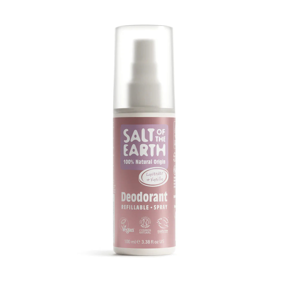 Salt of the Earth Lavender and Vanilla natural deodorant spray.