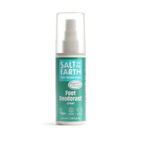 Salt of the Earth 100% Natural Origin Peppermint and Tea Tree Foot Deodorant Spray 100ml bottle.
