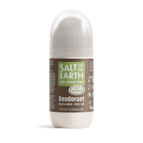 Salt of the Earth refillable roll-on deodorant in Oud & Bergamot.