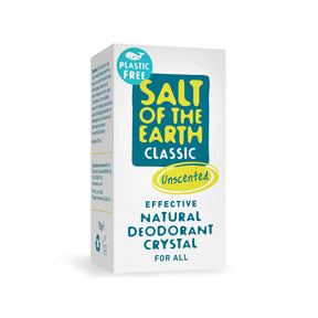 Salt of the Earth Classic Unscented plastic-free natural deodorant crystal.