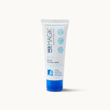 White tube of Sea Magik Mild Exfoliant featuring blue branding and a vibrant blue flip-top cap.