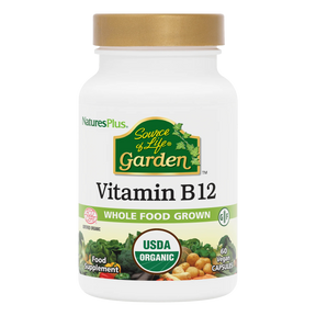 Front of NaturesPlus Source of Life Garden Vitamin K2 supplement bottle, USDA Organic and Whole Food Grown, providing 120 mcg of Vitamin K2 (m7).