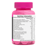 NaturesPlus Source of Life Power Teen for Her berry flavor multivitamin nutrition information and supplement facts label.