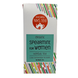 A box of Irish Brew NIKS Tea, "Organic Spearmint for Women" herbal tea, containing 15 bio-degradable tea bags with a net weight of 40g, featuring colorful geometric border patterns.