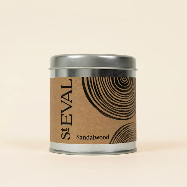 St. Eval Sandalwood scented tin candle.
