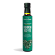 Sun & Seed organic cold-pressed pumpkin seed oil in a bottle with an exquisite and nutty flavor.