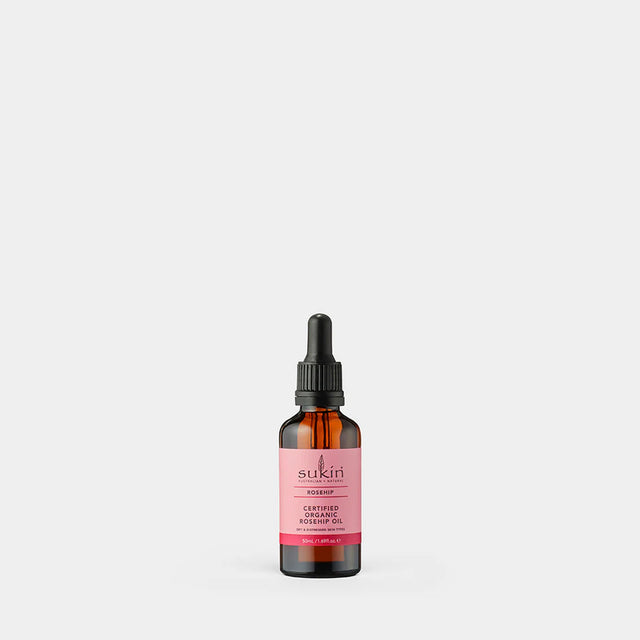 Sukin Certified Organic Rosehip Oil (50ml) for dry and distressed skin types.
