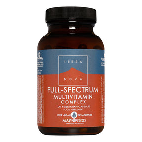 Terranova Full-Spectrum Multivitamin, 100 vegan capsules providing enhanced nutritional support.