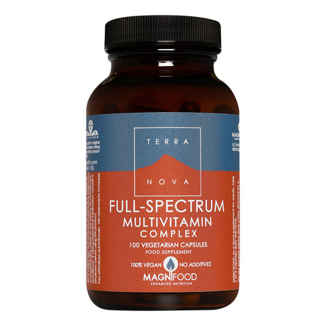 Terranova Full-Spectrum Multivitamin, 100 vegan capsules providing enhanced nutritional support.