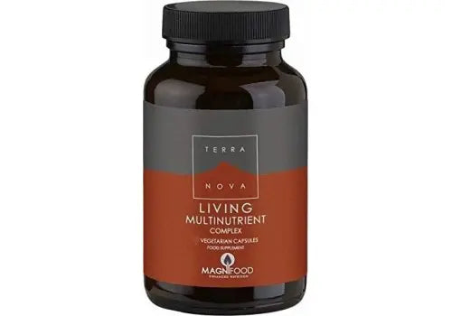 Terranova Living Nutrient Complex multivitamin with Magnifood botanicals for daily energy and immune support 100 capsules.