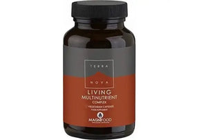 Terranova Living Nutrient Complex multivitamin with Magnifood botanicals for daily energy and immune support 100 capsules.