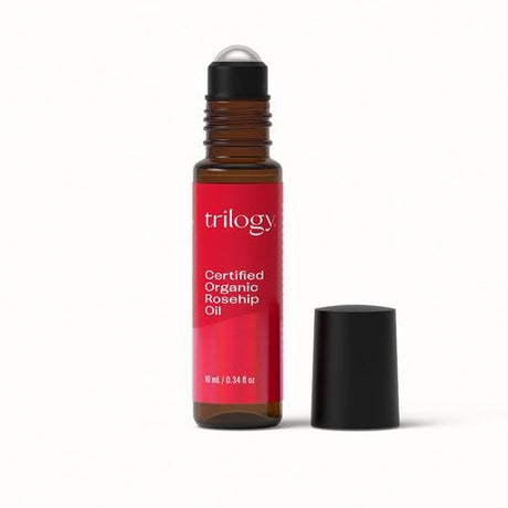 Trilogy Certified Organic Rosehip Oil, 10ml roll-on applicator.