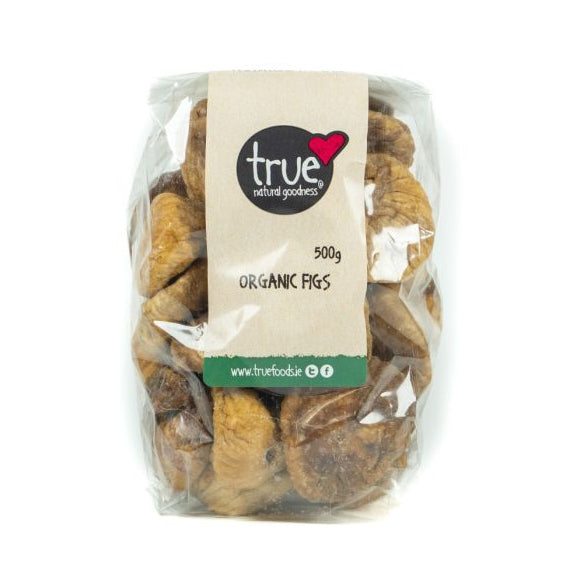 True Natural Goodness organic figs, 500g pack of dried whole figs.