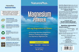 Detailed nutrition information panel for NaturesPlus Organic Ultra Juice Green powder showing a 10g serving size with high-potency vitamins and minerals.