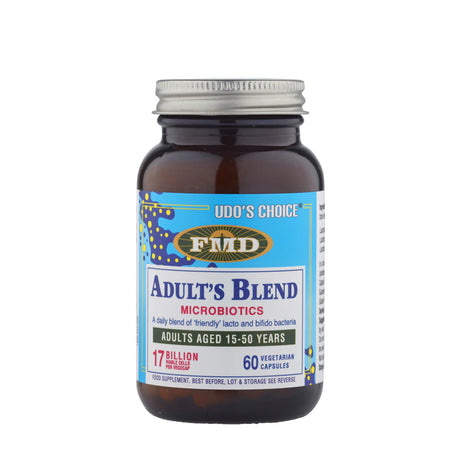 Udo’s Choice Adult’s Microbiotic Blend capsules for digestive health and 12 billion probiotics 60 capsules.