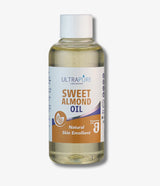A bottle of ULTRAPURE Laboratories Sweet Almond Oil natural skin emollient.