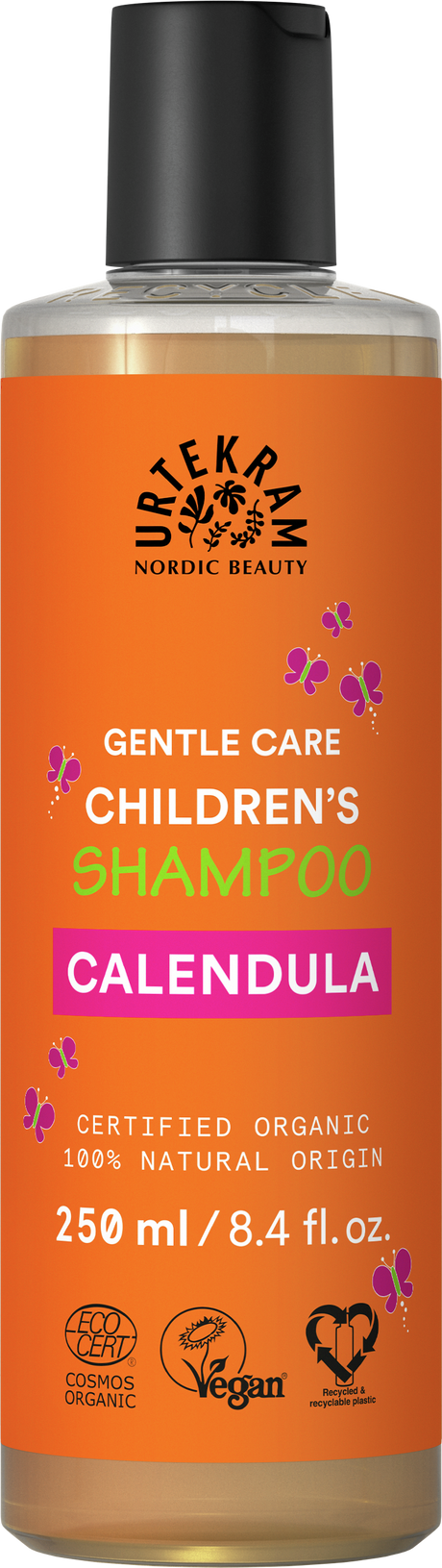 Urtekram Nordic Beauty Calendula Gentle Care Children's Shampoo, certified organic and 100% natural origin.