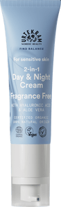 Light blue tube of Urtekram Fragrance Free 2-in-1 Day and Night Cream.