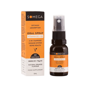 GoSome Vitamin D3 and K2 oral spray for bone strength and immune support 30ml bottle.