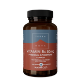 Terranova Vitamin B6 50mg Pyridoxal 5-Phosphate complex, 100 vegan capsules for nutritional support.