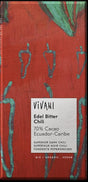 Vivani Organic Chocolate 70% Cacao Edel Bitter Chili Dark Chocolate bar.