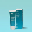 Tube and box of YES WB Water-Based Personal Lubricant on a light turquoise background. The packaging is teal and white, conveying a clean, fresh look.