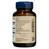 The back view of an amber glass bottle of Wiley's Finest Prenatal DHA, showing directions for use, a "Made Without" list, an "Actual Softgel Size" illustration, and a barcode on a tan label.