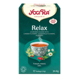 Yogi Tea Relax tea box with a green background