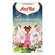 Yogi Tea box titled 'New Inspiration' with colorful illustrations on a white background