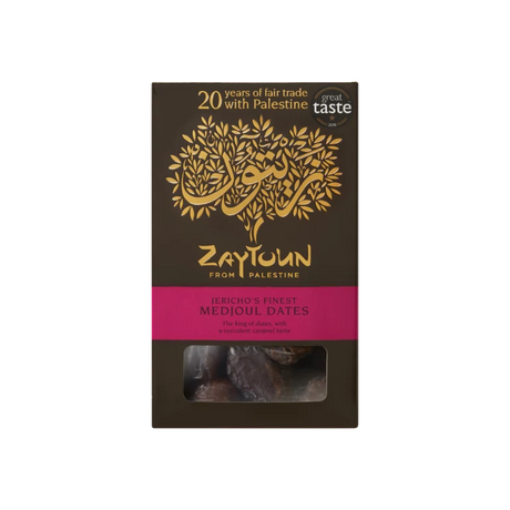 Zaytoun Jericho's Finest Medjoul Dates fair trade box.