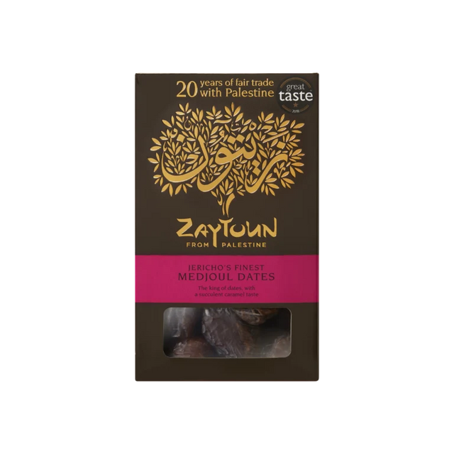 Zaytoun Jericho's Finest Medjoul Dates fair trade box.