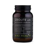 KIKI Health zeolite with activated charcoal powder 60g for detox skincare, deep cleansing, oil control and natural exfoliation.