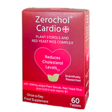 Zerochol Cardio Plus 60 tablets for cholesterol management and heart health support with plant sterols and CoQ10.
