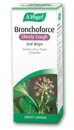 A.Vogel Bronchoforce chesty cough oral drops retail box featuring ivy and thyme.
