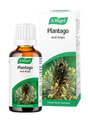 A.Vogel Plantago oral drops bottle and retail box with a detailed green plantago herb illustration.