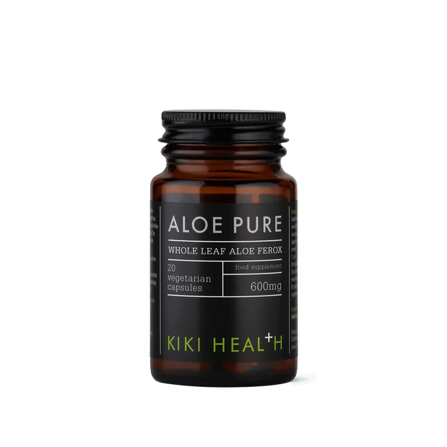 KIKI Health Aloe Pure vegicaps 20 capsules with Aloe ferox for digestive health, bowel support and natural gut cleansing.