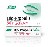 A box and tube of A.Vogel Bio-Propolis Lip Care Ointment containing 3% Propolis ACF, designed for cold sore care and lip protection.