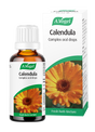 A bottle and box of A.Vogel Calendula Complex oral drops, a fresh herb tincture made from Calendula officinalis (Marigold) flowers.
