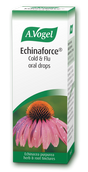 A 100ml bottle of A.Vogel Echinaforce Cold & Flu oral drops, featuring Echinacea purpurea herb and root tinctures for immune support.