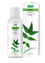 A bottle and box of A.Vogel Neem Shampoo, a 200ml hair care product containing Neem leaf tincture.