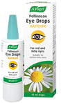 A 10ml bottle and box of A.Vogel Pollinosan Eye Drops for hayfever, formulated for red and itchy eyes and suitable for contact lens users.