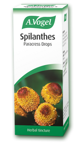 A 50ml bottle of A.Vogel Spilanthes Paracress Drops, a fresh herbal tincture made from Spilanthes oleracea.